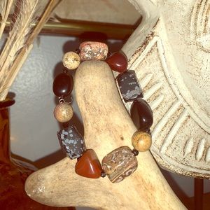 Multi variety stone bohemian bracelet